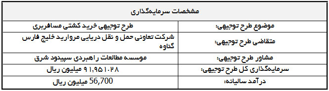 طرح توجیهی فنی اقتصادی خرید کشتی مسافربری طرح توجیهی فنی اقتصادی خرید کشتی مسافربری